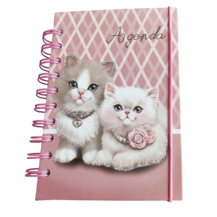 Mini Agenda permanente 10 x 15  gatos Glamour